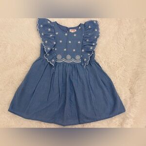 Cat & Jack Blue Kids Dress with White Embroidery